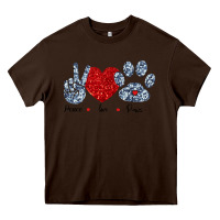 Chocolate Brown Peace Love Paws Heavy Core Tee - Bettercallsaul