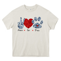 Cream Peace Love Paws Heavy Core Tee - Bettercallsaul