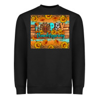 Black Happy Thanksgiving Heavyweight Sweatshirt - Artiststas