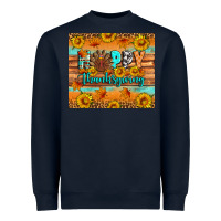 Navy Happy Thanksgiving Heavyweight Sweatshirt - Artiststas