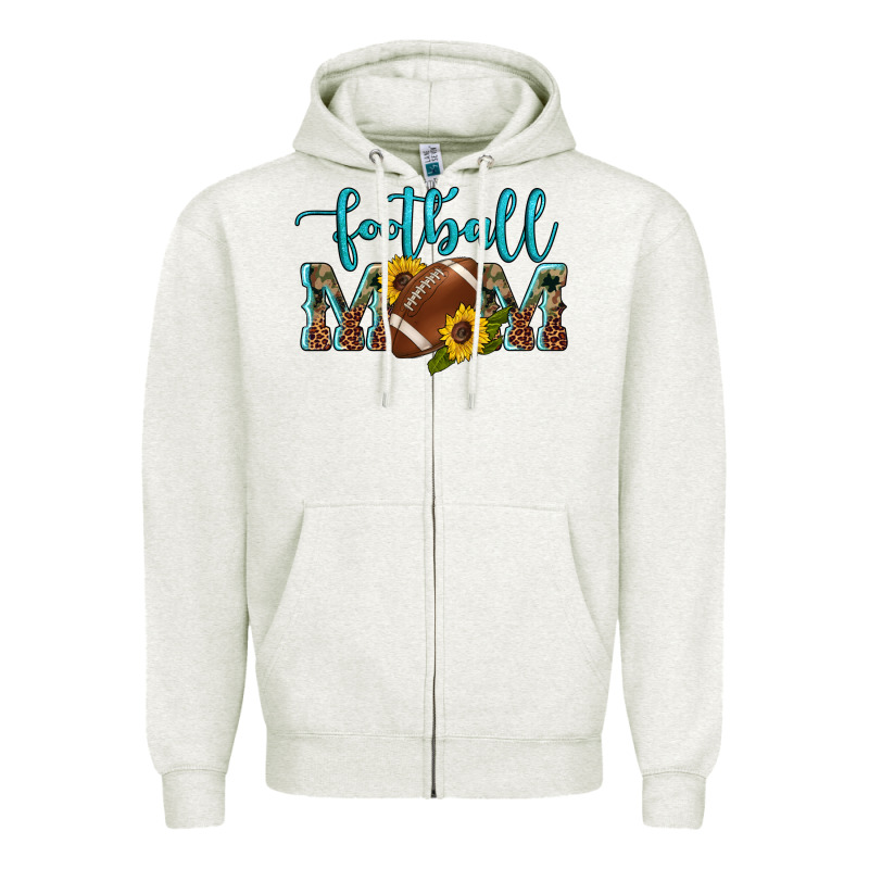 Western Leopard Camouflage Sunflowers  Glitter Mom Football Zipper Hoodie by Artiststas | Teevron