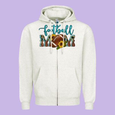 Western Leopard Camouflage Sunflowers  Glitter Mom Football Zipper Hoodie Designed By Artiststas