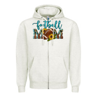 Oatmeal Heather western leopard camouflage sunflowers  glitter mom football Zipper Hoodie - Artiststas