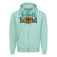 Seafoam western leopard camouflage sunflowers  glitter mom football Zipper Hoodie - Artiststas