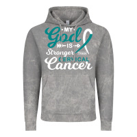 Cloud Rock My God is Stronger Than Cervical Cancer Awareness Warrior Vintage Hoodie - longCreatives