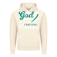 Vintage Artic My God is Stronger Than Cervical Cancer Awareness Warrior Vintage Hoodie - longCreatives