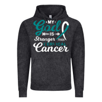 Vintage Black My God is Stronger Than Cervical Cancer Awareness Warrior Vintage Hoodie - longCreatives