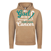 Vintage Coffee My God is Stronger Than Cervical Cancer Awareness Warrior Vintage Hoodie - longCreatives