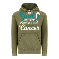 Vintage Olive My God is Stronger Than Cervical Cancer Awareness Warrior Vintage Hoodie - longCreatives