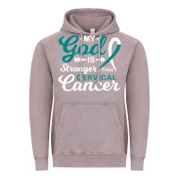 Vintage Zinc My God is Stronger Than Cervical Cancer Awareness Warrior Vintage Hoodie - longCreatives