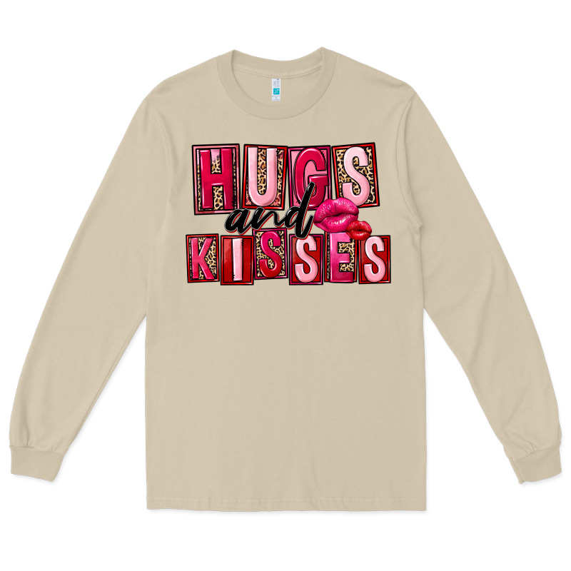 Hugs And Kisses Valentine's Day Long Sleeve Tee by FaDigitalArtStudio | Teevron