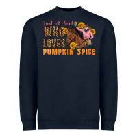 Navy Just A Girl Who Loves Pumpkin Spice Cowgirl Heavyweight Sweatshirt - Artiststas