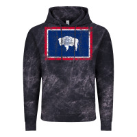 Cloud Black State of Wyoming Flag Fun Vintage Retro Fall Hiking Vintage Hoodie - longCreatives