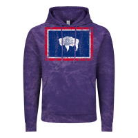 Cloud Purple State of Wyoming Flag Fun Vintage Retro Fall Hiking Vintage Hoodie - longCreatives
