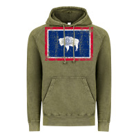 Vintage Olive State of Wyoming Flag Fun Vintage Retro Fall Hiking Vintage Hoodie - longCreatives