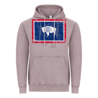 Vintage Zinc State of Wyoming Flag Fun Vintage Retro Fall Hiking Vintage Hoodie - longCreatives