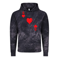 Cloud Black Queen Of Hearts  Playing Card   Halloween Costume Vintage Hoodie - longCreatives