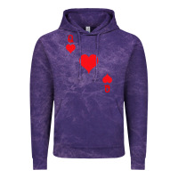 Cloud Purple Queen Of Hearts  Playing Card   Halloween Costume Vintage Hoodie - longCreatives