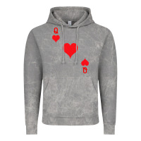 Cloud Rock Queen Of Hearts  Playing Card   Halloween Costume Vintage Hoodie - longCreatives