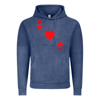 Vintage Denim Queen Of Hearts  Playing Card   Halloween Costume Vintage Hoodie - longCreatives