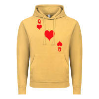 Vintage Mustard Queen Of Hearts  Playing Card   Halloween Costume Vintage Hoodie - longCreatives