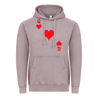 Vintage Zinc Queen Of Hearts  Playing Card   Halloween Costume Vintage Hoodie - longCreatives