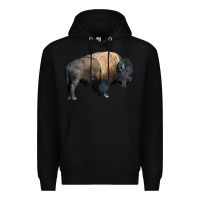 Black Bison Buffalo Premium Hoodie - LillyAllenDesigns