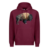 Burgundy Bison Buffalo Premium Hoodie - LillyAllenDesigns