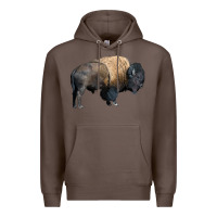 Coffee Bison Buffalo Premium Hoodie - LillyAllenDesigns