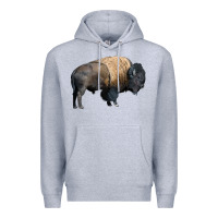Heather Grey Bison Buffalo Premium Hoodie - LillyAllenDesigns