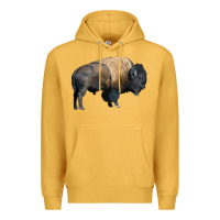 Mustard Bison Buffalo Premium Hoodie - LillyAllenDesigns