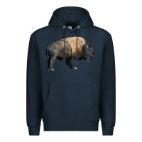 Navy Bison Buffalo Premium Hoodie - LillyAllenDesigns