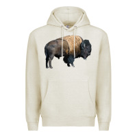 Oatmeal Heather Bison Buffalo Premium Hoodie - LillyAllenDesigns