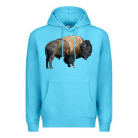 Ocean Blue Bison Buffalo Premium Hoodie - LillyAllenDesigns