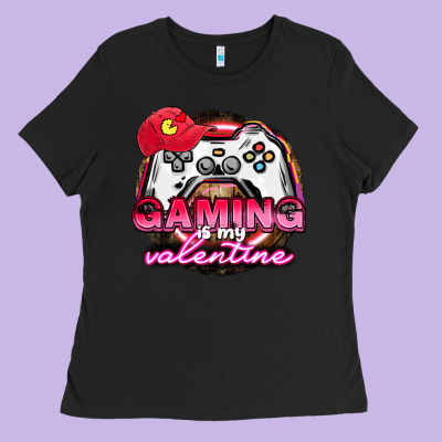 Gaming Is My Valentine Ladies Tee Designed By Howdyjamesfarm