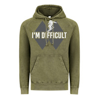 Vintage Olive I'm Difficult Double Black Diamond Skiing Vintage Hoodie - longCreatives