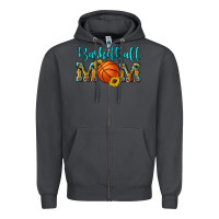 Smoke western leopard camouflage sunflowers glitter mom basketball Zipper Hoodie - Artiststas