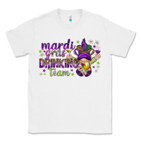 White Mardi Gras drinking team with gnome Classic Tee - HowdyJamesFarm