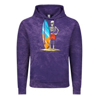 Cloud Purple Surfing Skeleton Halloween Themed Surf Lovers Gift Vintage Hoodie - longCreatives