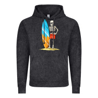 Vintage Black Surfing Skeleton Halloween Themed Surf Lovers Gift Vintage Hoodie - longCreatives