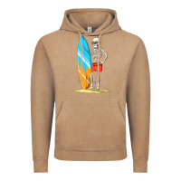 Vintage Coffee Surfing Skeleton Halloween Themed Surf Lovers Gift Vintage Hoodie - longCreatives