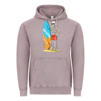 Vintage Zinc Surfing Skeleton Halloween Themed Surf Lovers Gift Vintage Hoodie - longCreatives