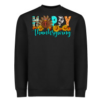 Black Happy Thanksgiving Heavyweight Sweatshirt - Artiststas