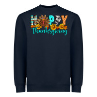 Navy Happy Thanksgiving Heavyweight Sweatshirt - Artiststas