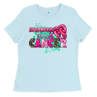 Baby Blue Stronger than Cancer Ladies Tee - HowdyJamesFarm