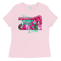 Bubblegum Pink Stronger than Cancer Ladies Tee - HowdyJamesFarm