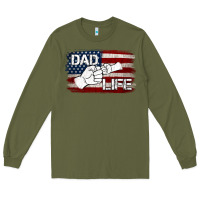 Army Green Dad Life with American Flag Long Sleeve Tee - Jasminsmagicworld