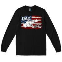 Black Dad Life with American Flag Long Sleeve Tee - Jasminsmagicworld