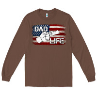 Chestnut Dad Life with American Flag Long Sleeve Tee - Jasminsmagicworld