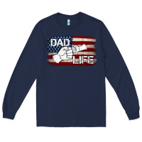 Navy Dad Life with American Flag Long Sleeve Tee - Jasminsmagicworld